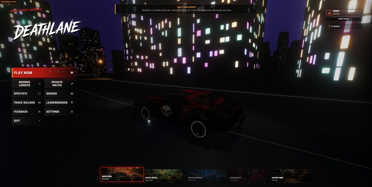 DeathlaneGame's tweet photo. 🔥 Deathlane  Before / After

We’ve been pushing hard on the latest upgrades, and the difference is already massive.

Cleaner UI, better lighting, stronger atmosphere, and a much more polished experience overall.

Deathlane is still in early development, but the vision is getting stronger every update.

The ecosystem is also expanding, with a Solana token coming soon.

More updates soon. 🚗💀