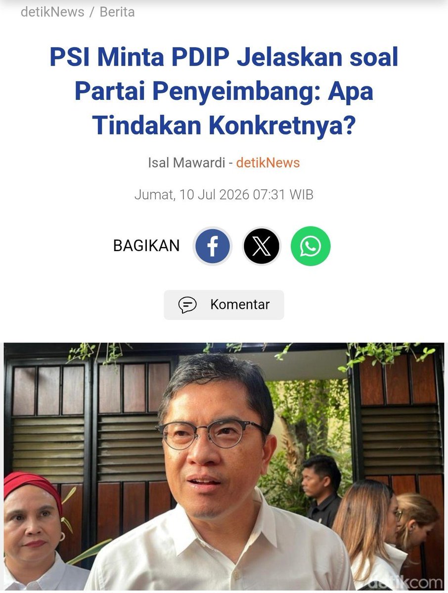 ch_chotimah2's tweet photo. PSI ini partai koalisi pemerintah, tapi bukannya bantu pemerintah, mereka sibuk kampanye dan nyinyir ke PDIP.
Lagian kalian siapa mau ngatur2 PDIP sampai minta jelaskan?🤣😂

PSI Minta PDIP Jelaskan soal Partai Penyeimbang: Apa Tindakan Konkretnya?
https://t.co/EmepbFgCuf https://t.co/CI7p3Ic0Pp