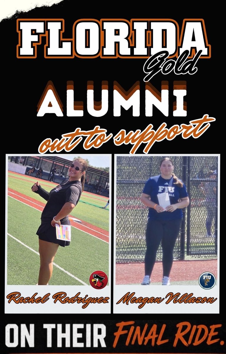 FL_Gold_Torres's tweet photo. Florida Gold Alumni Meagan Villazon &amp; Rachel Rodriguez in Viera this weekend supporting Florida Gold’s final ride! Let’s Go!! @VillazonMeagan _ @RachelRod_2025 #goldallday🧡🖤 #trusttheprocess https://t.co/DCcSp4Cbqk