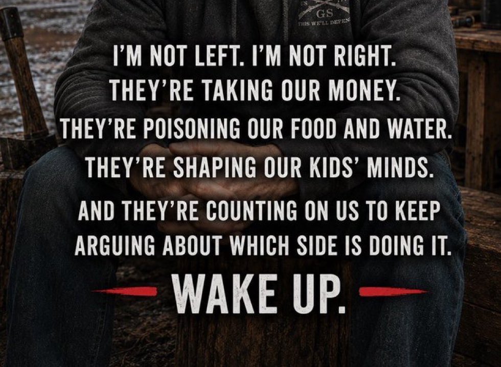 CBeing22's tweet photo. @TheKevinDalton It is clear as day, that the current government regime is knowingly creating a state of despair. This is an agenda, set in motion decades ago. An agenda to overthrow our Republic and create a “one world government”. Much like “Hunger Games”. https://t.co/UbqKS1jIae