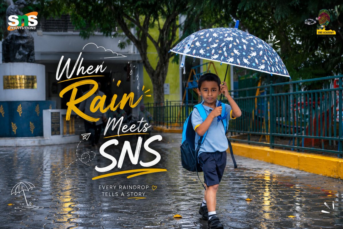 snsinstitutions's tweet photo. When Rain Meets SNS, Every Raindrop Tells a Story. 

Where every journey to school is filled with joy, care, and unforgettable moments. 

 #DesignThinking #stanford #stanfordgsb #sutdsingapore #TiEGlobal #CII #YI #Nasscomfutureskills #startupindia #crunchbase #RainyDayVibes https://t.co/XLYdvYQtK0