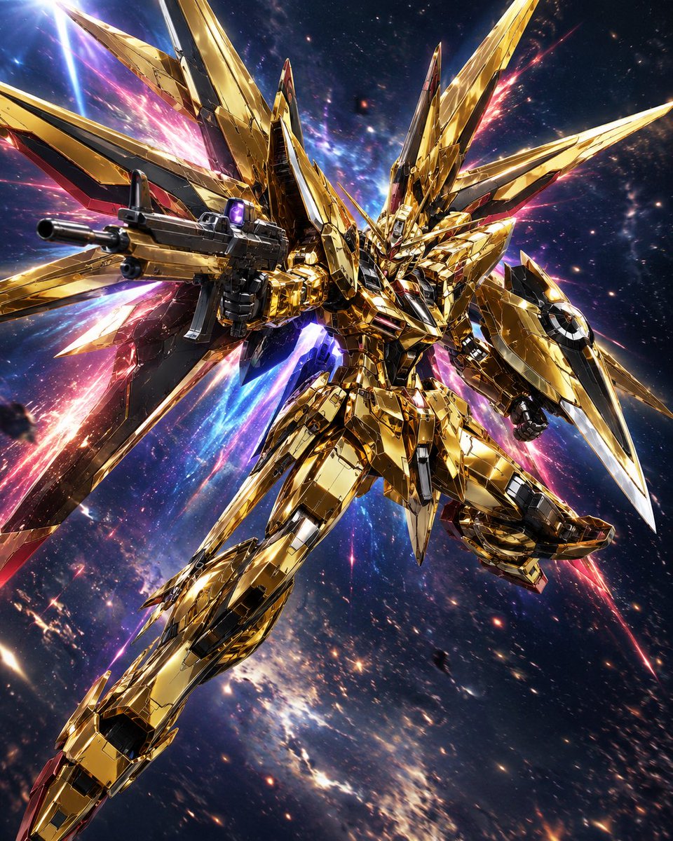 SHIN2453's tweet photo. 暁にデスティニーシルエット付けてって依頼したらこれ出てきた。

金色のフリーダムにしか見えんの俺だけ？ https://t.co/M6FRwQjWSg