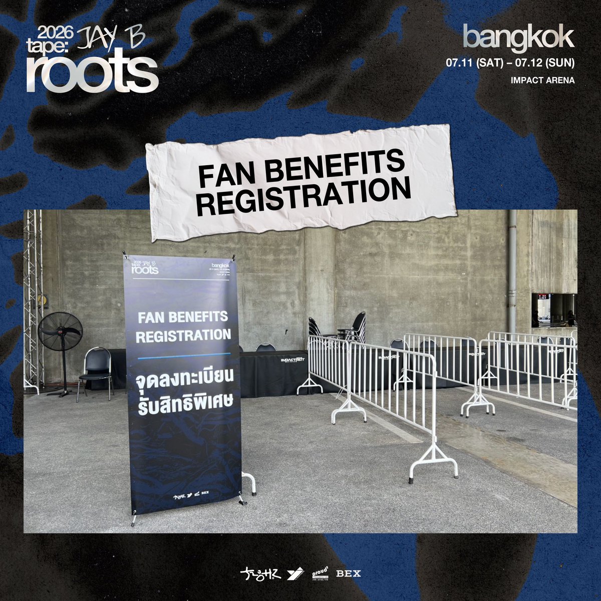 BEX_Concert's tweet photo. 📍เเนะนำจุดต่าง ๆ ในงาน 2026 JAY B tape: roots bangkok 💚
ชาวอากาเซ่ไม่ต้องกลัวหลง เดินตามพิกัดนี้มาเจอความสนุกกันได้เลย (1/3)

กรุณาตรวจสอบพื้นที่หน้างานล่วงหน้า และเช็กสภาพอากาศก่อนออกเดินทาง เพื่อความสะดวกและประโยชน์สำหรับการวางแผนการเดินทางและทำกิจกรรมต่าง ๆ ของท่าน

—---------------------------------

📍Guide to the venues at 2026 JAY B tape: roots bangkok 💚
Ahgases, no need to worry about getting lost! Just follow these spots and come join the fun.

Please check the event layout and weather forecast in advance for your convenience and to better plan your travel and activities.

2026 JAY B tape: roots bangkok
🗓️ 07.11 (SAT) - 07.12 (SUN) 
⏰ 6PM
📍 IMPACT ARENA

#JAYB 
#2026tape_roots_bangkok
#528Hz #YJPARTNERS #BEX