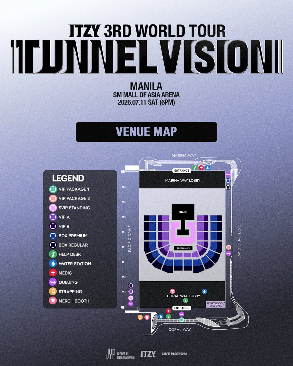 livenationph's tweet photo. MIDZY! 😍 Are you ready for ITZY 3RD WORLD TOUR <TUNNEL VISION> in MANILA?

See you tonight! Show starts at 6 PM.

#ITZY #MIDZY
#ITZY_TUNNELVISION
#ITZY_TNVS
#ITZY_WORLD_TOUR https://t.co/ZlNxaORoWk