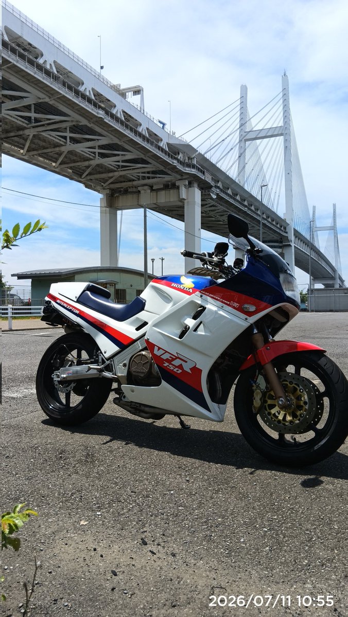 v4hero's tweet photo. 車検上がりー。
チェーンとスプロケットそろそろ交換しないとな…。525にコンバートしようかな?
#VFR750 https://t.co/vZDxVMfrK5