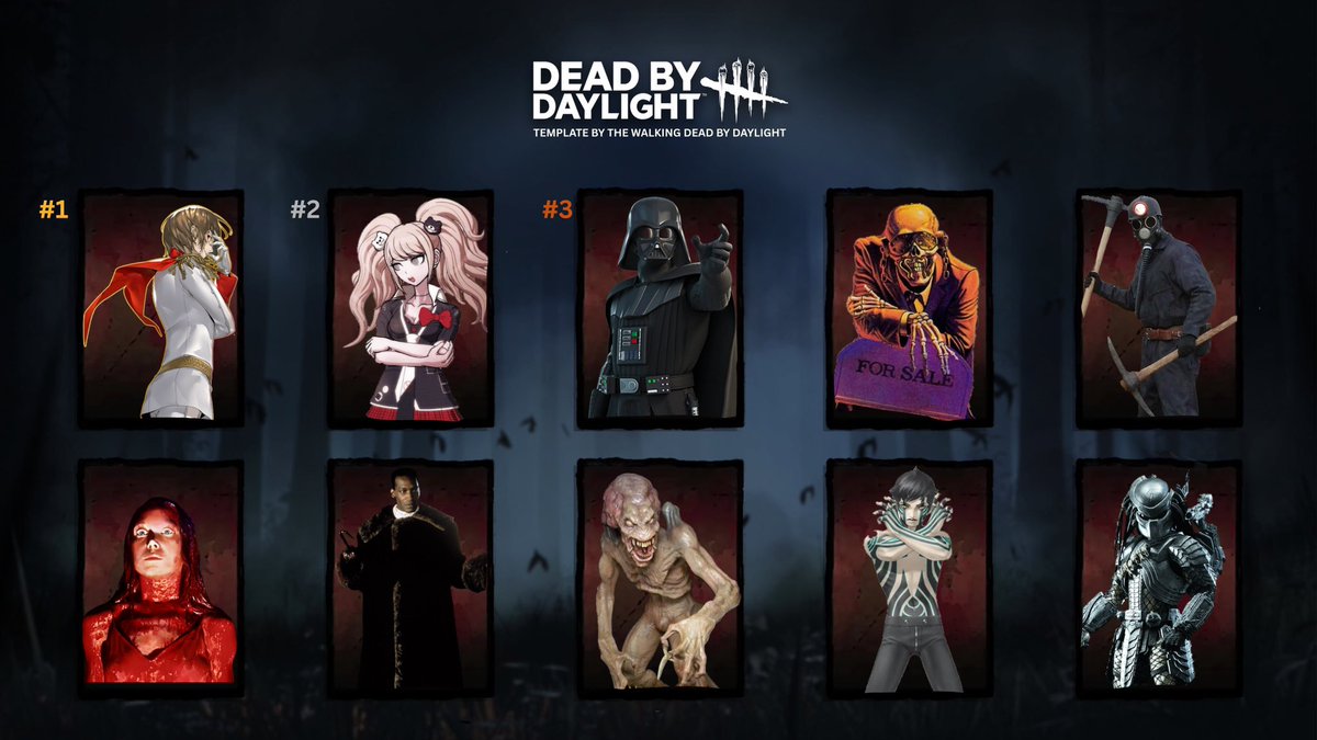 Persona4DbD's tweet photo. My most wanted Killers in Dbd!

1.-  Goro Akechi 

2.- Junko Enoshima 

3.- Darth Vader 

4.- Vic Rattlehead
 
5.- Harry Warden

6.- Carrie White

7.-  Candyman

8.- Pumpkinhead
 
9.- Demi-Fiend

10.- The Predator

Honorable Mentions

1.- Light Yagami
2.- Maniac Cop.

Lol https://t.co/TQUvbsRuAe
