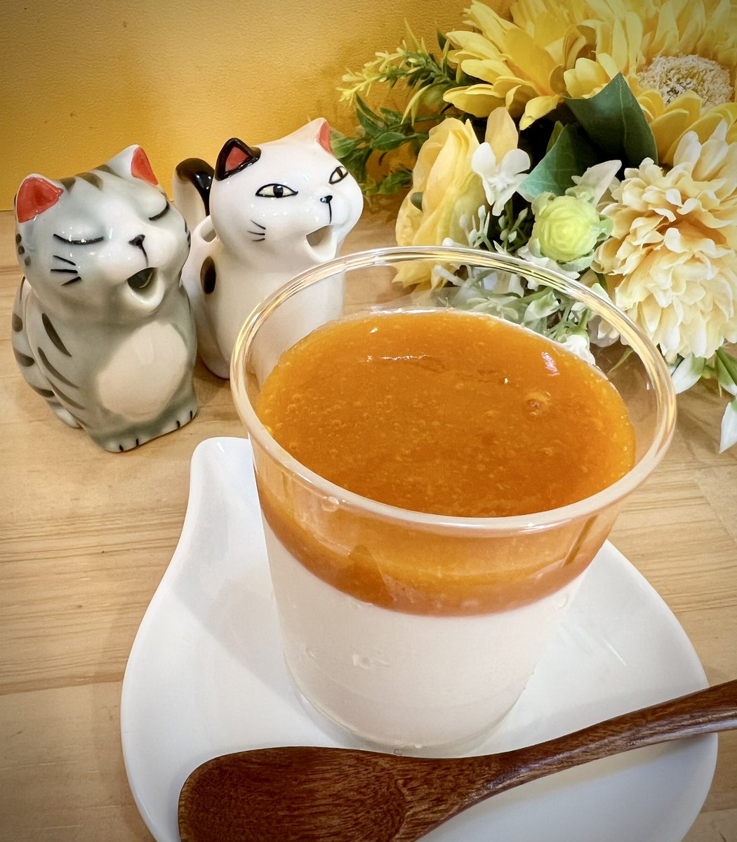 maruyamatenchou's tweet photo. ごはんねこまるカフェ営業
11:30-19:00
本日のおやつは、あんずソースのパンナコッタ♪
濃厚ミルキーなパンナコッタに、甘酸っぱいあんずがマリアージュ❤️
テイクアウトもできます！600円

本日のフォカッチャは枝豆とチーズ🧀
無農薬の枝豆とナチュラルチーズがこれまた合います☆ https://t.co/kzOEEosEZk