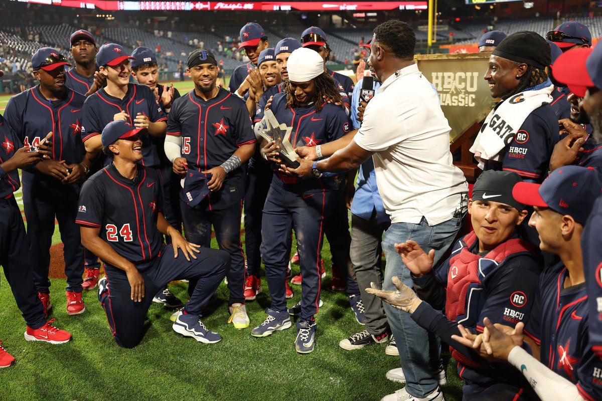 PhilliesCBP's tweet photo. The American League gets the win in the 2026 HBCU Swingman Classic in front of a great South Philly crowd 👏 https://t.co/odmib12ePz
