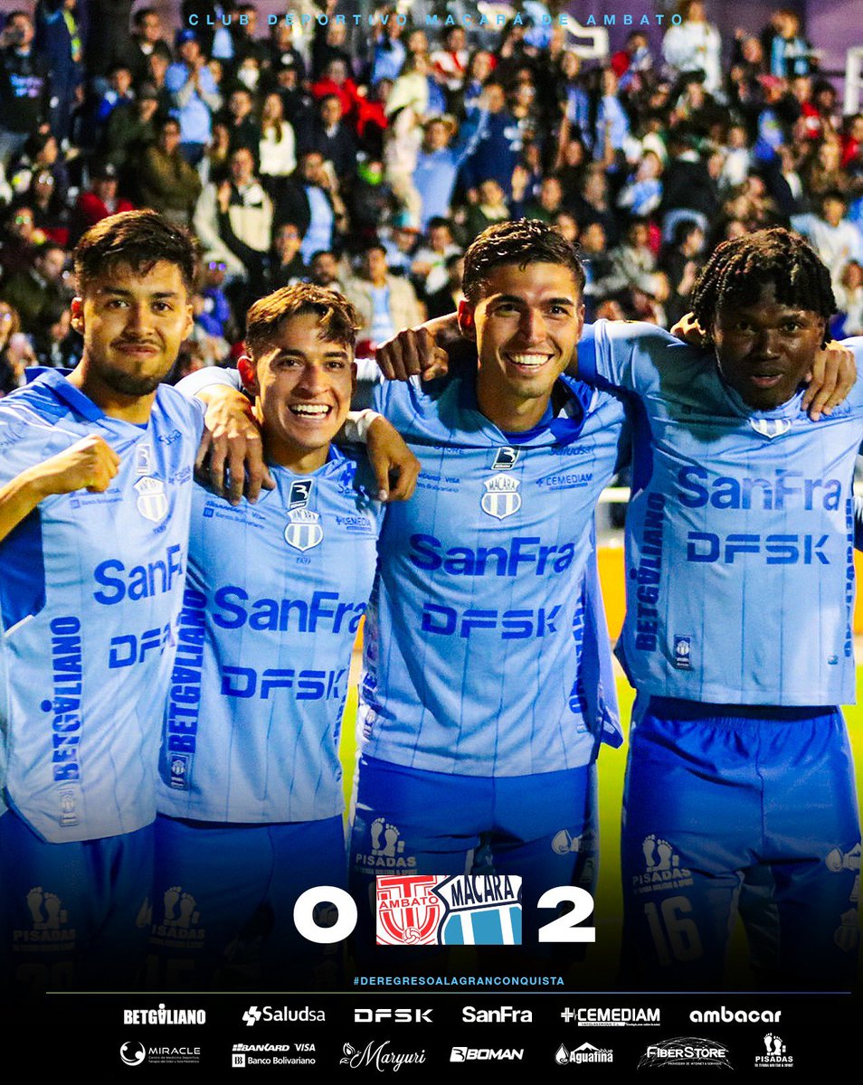 Macara_Oficial's tweet photo. !𝐏𝐎𝐑𝐐𝐔𝐄 𝐀𝐌𝐁𝐀𝐓𝐎 𝐄𝐒 𝐃𝐄𝐋 𝐈́𝐃𝐎𝐋𝐎 𝐂𝐄𝐋𝐄𝐒𝐓𝐄! 💙🥳🩵🙂‍↔️

Ganamos cada duelo, peleamos cada balón y demostramos, una vez más, quién es el Orgullo de Ambato. 🙂‍↕️🔥

El orgullo de nuestra gente se celebra con una victoria que vale mucho más que tres puntos. 🥳

Las palabras sobran…el marcador no. 😏

Técnico Universitario 0️⃣-2️⃣ CD Macará