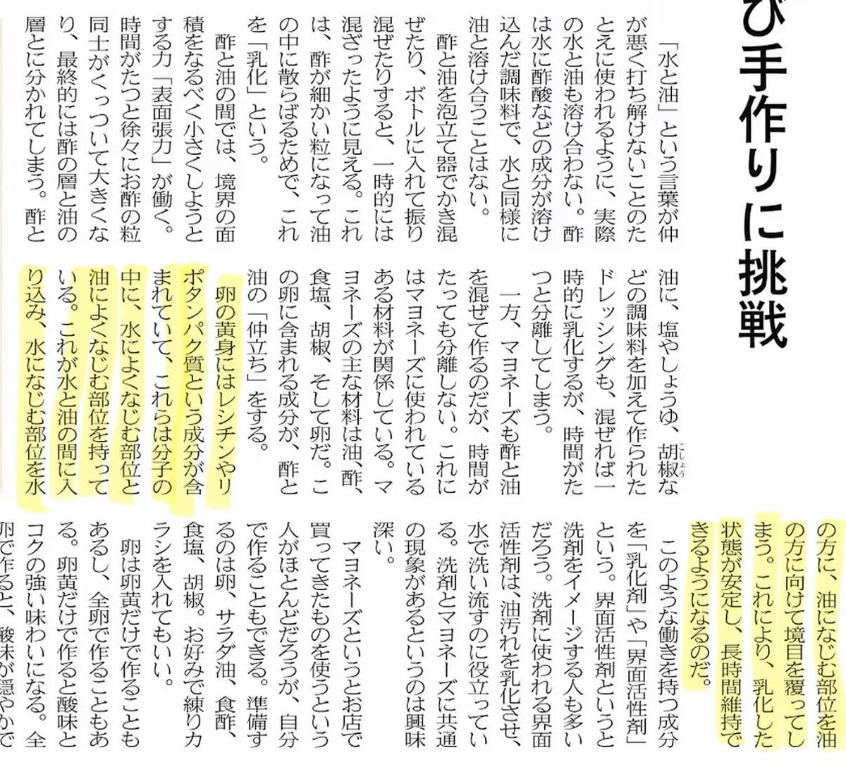 no_ichi_'s tweet photo. マヨネーズ作りも化学ですね。 https://t.co/y14GN764Gm