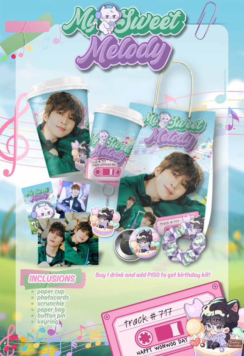 CupzofJCafe's tweet photo. I love you more than 99.9%...
#MySweetMelody Wonwoo 2026 Bday Cafe Event by @wonwooday_ph 🎵💚🩷

Location #17
🗓July 16-18, 2026
📍Cupz of J Cafe 
Davao City
🩷 10am to 8pm Until all supplies last

Buy a drink and add P150 to get birthday kit! #Wonwoo #Seventeen https://t.co/0Ip8Y0Z78t