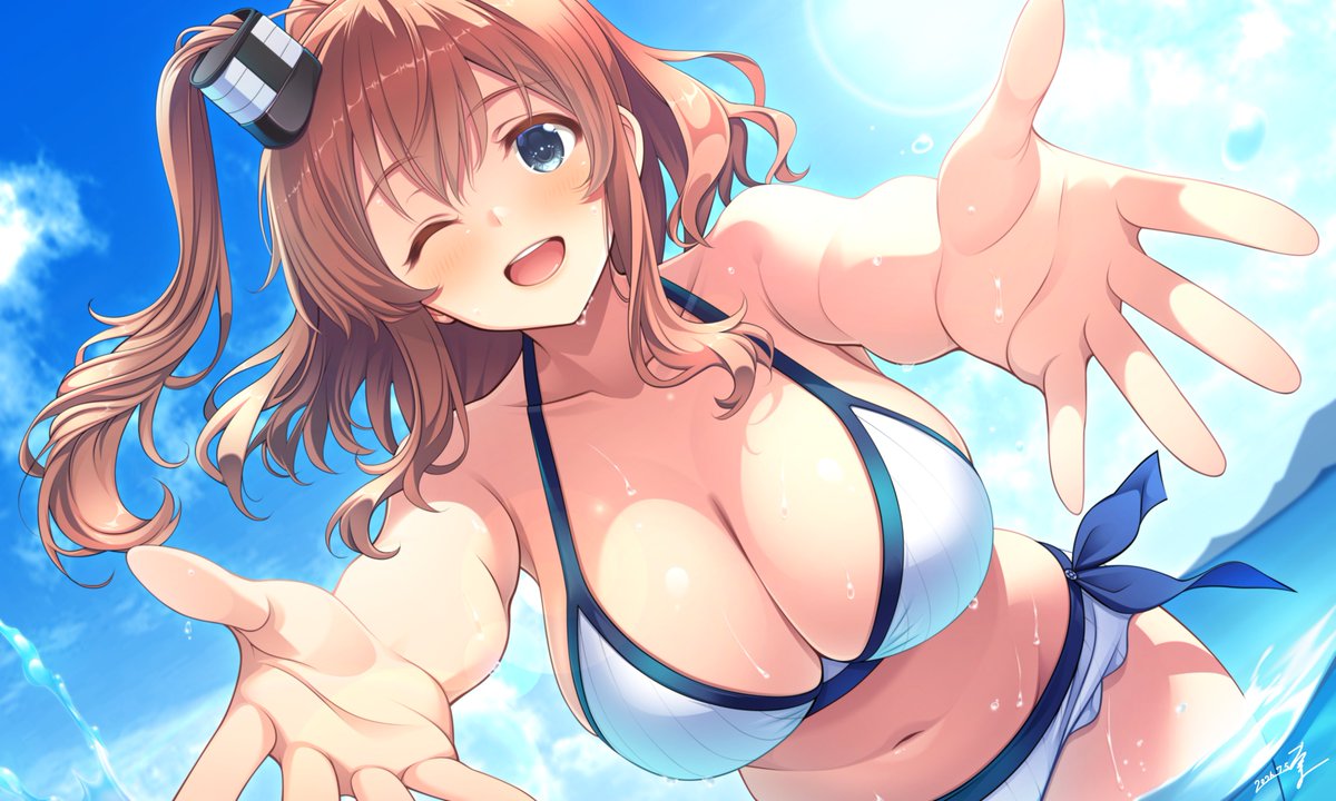 takuma__251's tweet photo. #艦これ
#サラトガ

Skeb依頼『夏だ!海だ!サラトガだ!!』

Skeb依頼誠に有難うございます。
艦これより水着姿のサラトガさんを描かせて頂きました。

最近は自分が「いずれ描いてみたいキャラ」の依頼が多くてとても有難いです(*'ω'*)

大きいお胸さんの描き方もっと精進したい('Д') https://t.co/laUhbptnOb