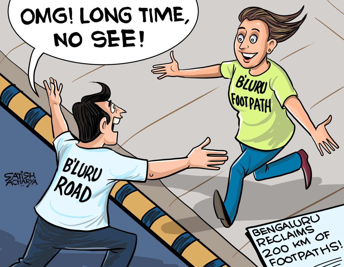 satishacharya's tweet photo. Bengaluru reclaims 200 km footpath. https://t.co/lhRxivRev1