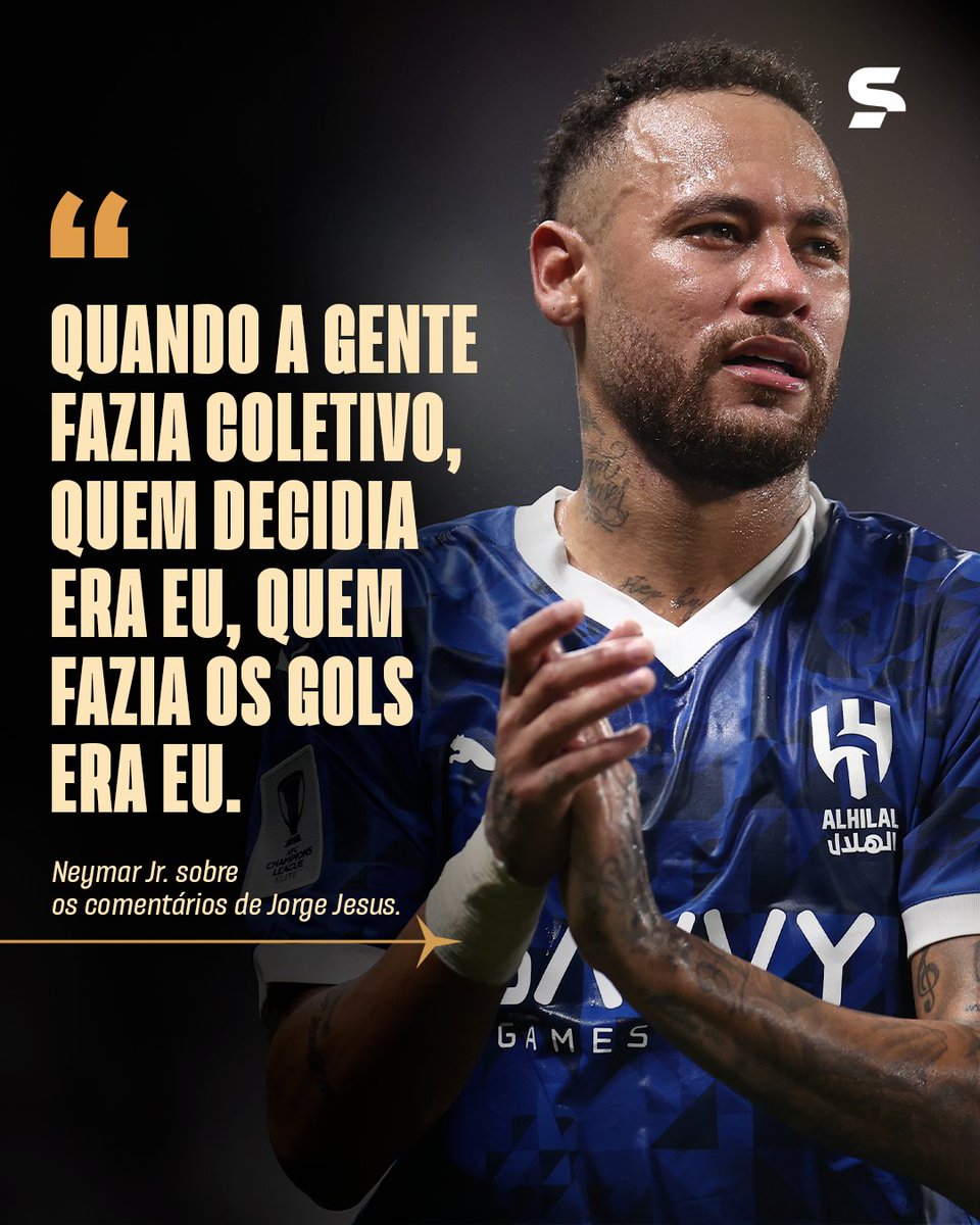 sportv's tweet photo. ATRITOS ANTIGOS! 👀🇸🇦

As declarações de Jorge Jesus sobre Neymar hoje tomaram conta dos holofotes. Depois de afirmar nesta sexta-feira que, em uma conversa em 2025, o atacante estaria “morto” fisicamente, o tema reacendeu lembranças de outros episódios de tensão entre os dois no Al-Hilal. A relação já acumulava críticas públicas desde aquela época, e, até o momento, Neymar ainda não se pronunciou sobre as novas declarações.

*Contém texto alternativo.

#CopaNaGlobo #ViveNaGente #NossaSelecao #Neymar #JorgeJesus