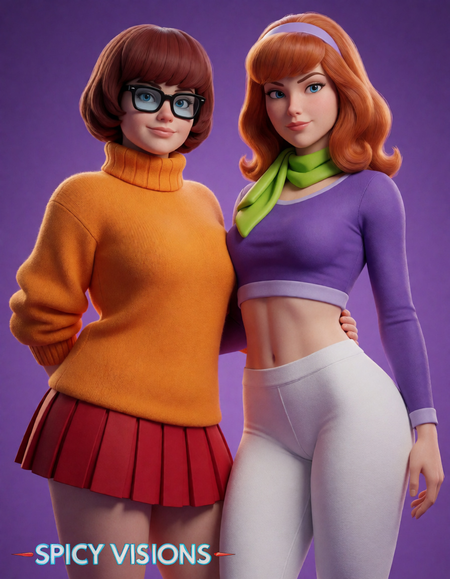 SpicyVisionsAI's tweet photo. Daphne and Velma from Scooby Doo https://t.co/OvLt4ormvy