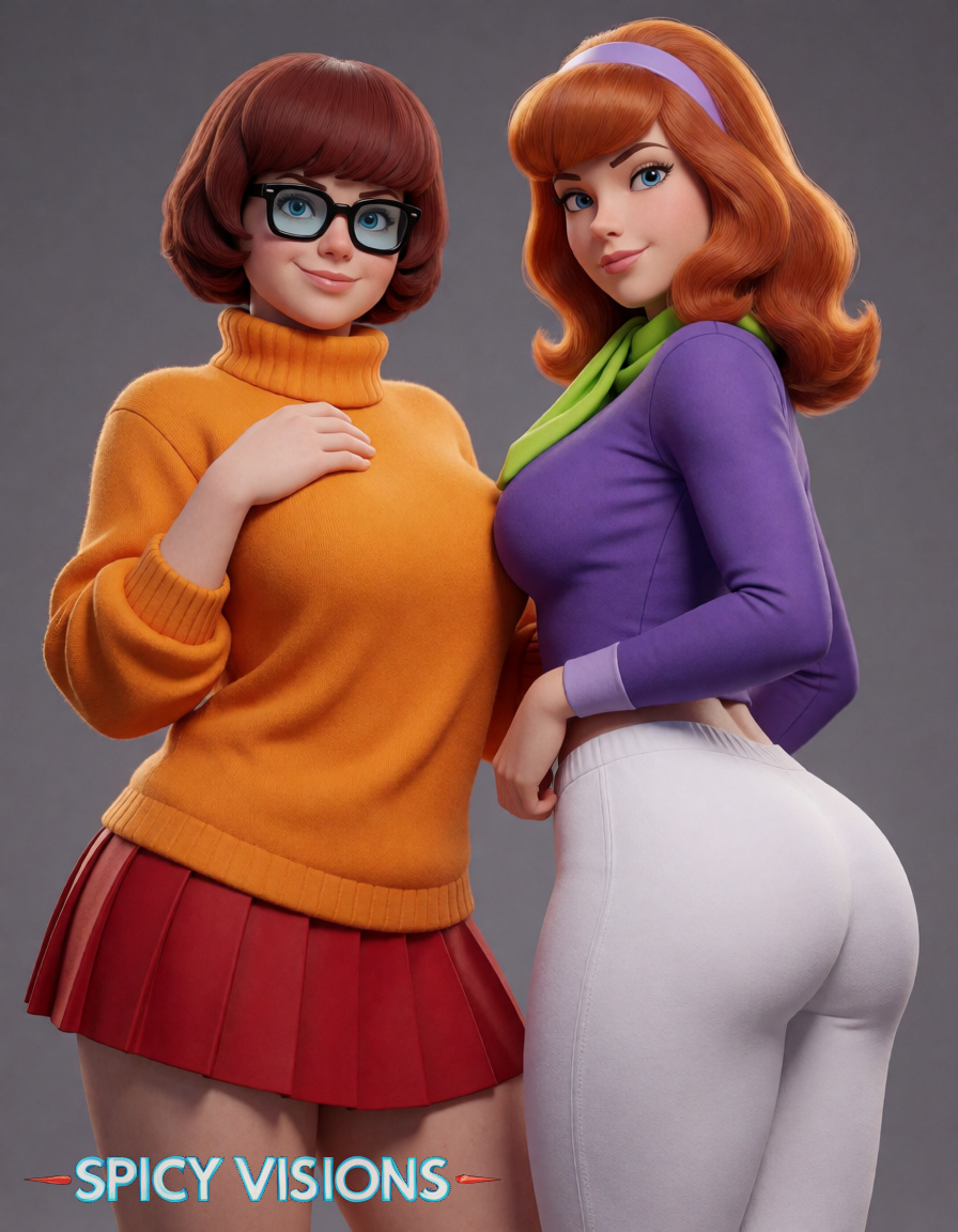 SpicyVisionsAI's tweet photo. Daphne and Velma from Scooby Doo https://t.co/OvLt4ormvy
