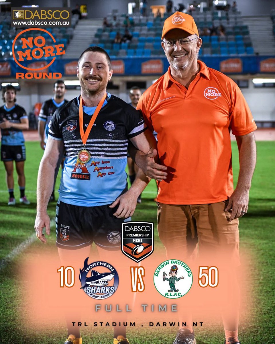 NRLNT1950's tweet photo. 🧡 FULL TIME | DABSCO  PREMIERSHIP | NO MORE ROUND 🧡

#NOMORE #NOMOREAU #BreakTheCycle #LinkUp #NoMoreFamilyViolence #SideBySide #NRLNT #DABSCO https://t.co/FpL3eFqDfO