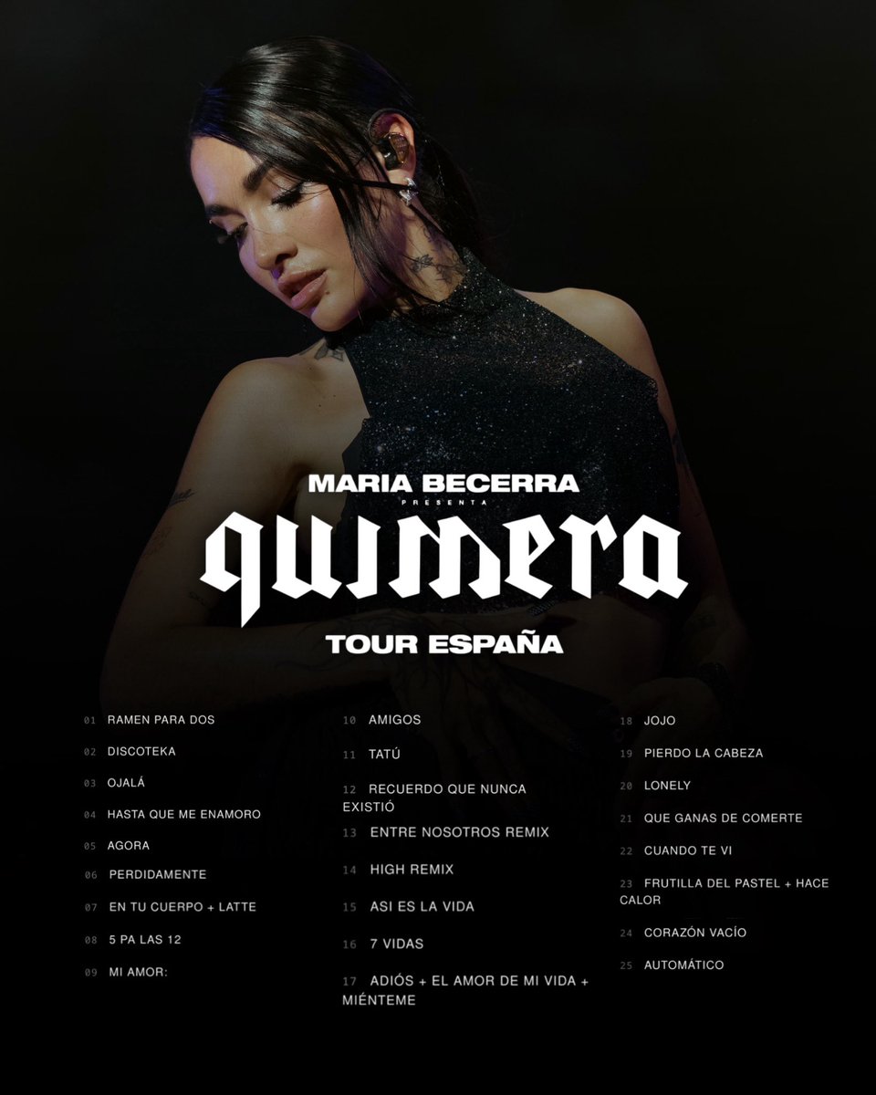 MBecerraTours's tweet photo. SETLIST OFICIAL DEL MARIA BECERRA TOUR ESPAÑA 🇪🇸

10/07 — Huelva, España https://t.co/GMdbZXS674