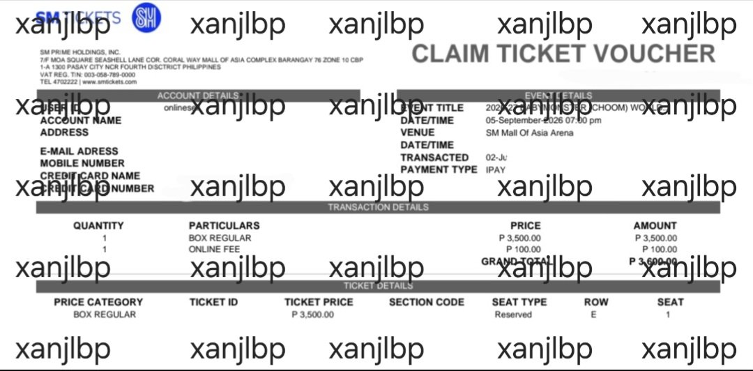 xanjlbp's tweet photo. Lfb wts Babymonster Choom Manila Concert

For Sale: Box Regular
Section: 519
Row: E
Seat: 1
SRP only

Unclaimed
Rfs: change of plans

PAMPANGA area only and meet up
Same day sa pag print nang ticket.
 Add 100 if Telebastagan or Clark for transpo

Please RT. Thank you
#Babymonster https://t.co/cQJouaoXHQ