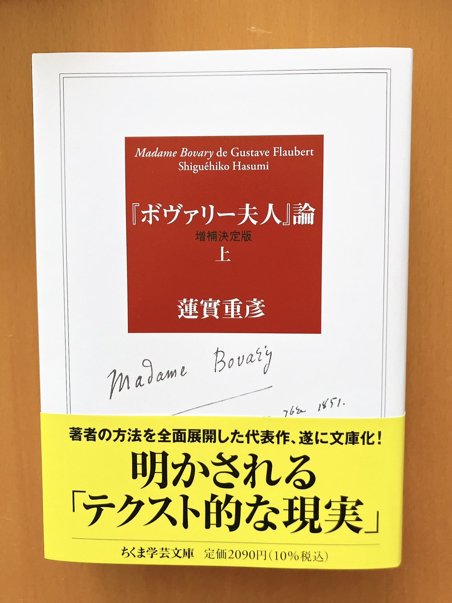 蓮實重彦『『ボヴァリー夫人』論』上下。