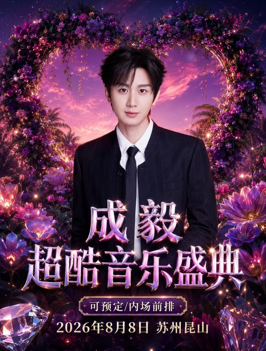 ChengyiHandsome's tweet photo. Youku Super Cool Music Festival

ผู้จัดงาน: Youku × 88VIP
วันจัดงาน: 8 สิงหาคม 2026
สถานที่: ศูนย์กีฬาโอลิมปิกเล่อต้งลี่  (乐动力昆山奥体中心) คุนซาน เมืองซูโจว
ความจุของสถานที่: รองรับผู้เข้าชมได้ประมาณ 30,000 คน

#ChengYi #成毅 #เฉิงอี้  
#YoukuSuperCoolMusicFestival https://t.co/0RlhGDHlcl