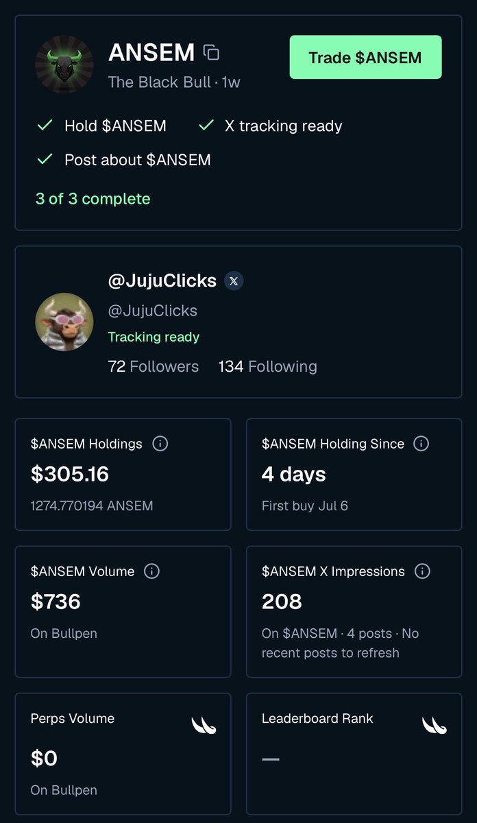 JujuClicks's tweet photo. Just bought more solana:9cRCn9rGT8V2imeM2BaKs13yhMEais3ruM3rPvTGpump before bed on my @BullpenFi wallet. 

Can’t stop, won’t stop. The Black Bull @blknoiz06 is charging with the heard gaining size and momentum. 

Who’s still awake and loading up? Let’s wake up to green tomorrow.

Stampede Season.