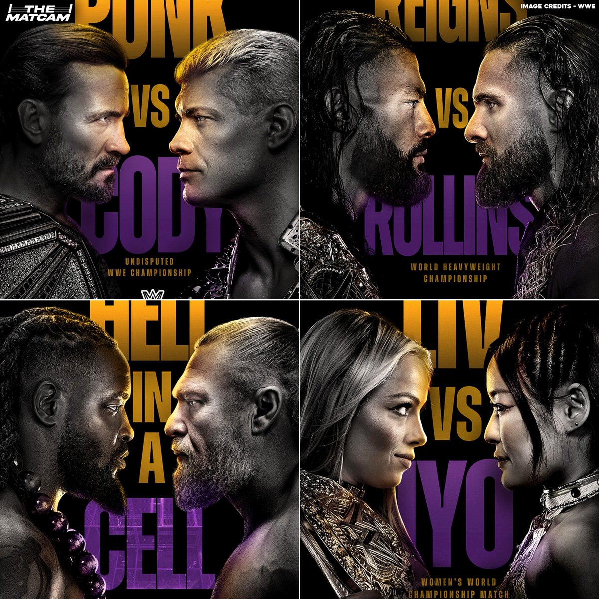 thematcam's tweet photo. 🚨 The official updated match card for SummerSlam 2026:

• CM Punk (c) vs Cody Rhodes - Undisputed Championship
• Roman Reigns (c) vs Seth Rollins - World Championship
• Brock Lesnar vs Oba Femi - Hell in a Cell match
• Liv Morgan (c) vs Iyo Sky - Women's World Championship

#WWE #SummerSlam #SmackDown