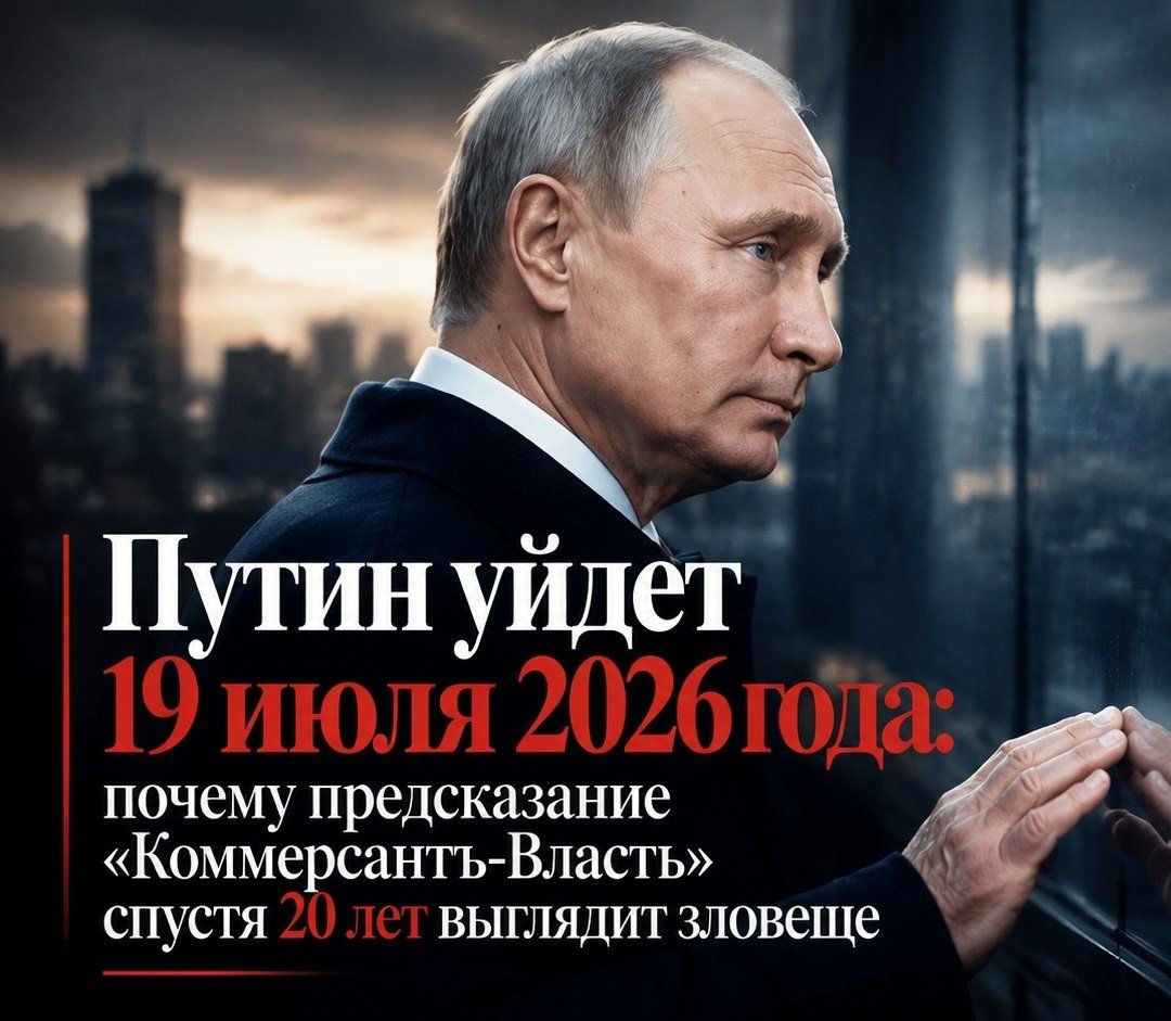 GlobalNews_24's tweet photo. 🇷🇺  Путин уйдёт 19 июля 2026 года: почему прогноз «Коммерсантъ-Власть» 20-летней давности выглядит реальным

В 2007 году журнал «Коммерсантъ-Власть» опубликовал материал с заголовком «Путин уйдёт 19 июля 2026 года». Дата была выдана онлайн-калькулятором продолжительности жизни на основе роста, веса, привычек и других открытых данных президента. Эпатажный материал был сопровождён данной обложкой.

Сегодня, когда до даты осталось меньше двух недель, к прогнозу вернулись на фоне тяжёлого совпадения факторов.

**Экономический тупик**  
По данным Forbes, за первые четыре месяца 2026 года в России закрылись 209 тысяч компаний. Инвестиции в I квартале упали на 14,3%. Автомобильный рынок рухнул после провала повышения утильсбора — бюджет недополучил 0,89 трлн руб. в 2025-м и, по прогнозу, более 1 трлн в 2026-м. Внешние заимствования закрыты (даже Китай отказывает). Реальные доходы большинства семей — 60–70 тыс. руб., спрос сжимается, «газовый шантаж» больше не работает.

**Политический фон**  
Конфликт продолжается и набирает обороты. Удары по столице показали, что противник не останавливается. Даже Z-каналы признают: продвижение «за ленточкой» стоит на месте. Депутат Госдумы от КПРФ Вячеслав Мархаев потребовал публичный план завершения СВО, иначе предупредил о риске «социального взрыва».

**Давление на президента**  
Элита в панике. Президент находится в состоянии постоянной тревоги, боится предательства. Источники отмечают ухудшение речи и дикции. В 73 года такой стресс крайне опасен для здоровья.

Авторы подчёркивают: вина не только на одном человеке, но решение 2022 года показало, что «король голый». Преемника нет, окружение демонстрирует собачью преданность, но готово наброситься при первом признаке слабости.

Эпатажный прогноз 2007 года теперь выглядит зловеще. Дата может и не сбыться буквально, но что система стремительно сыпется — видно невооружённым глазом.

Скоро 19 июля — увидим ✍️