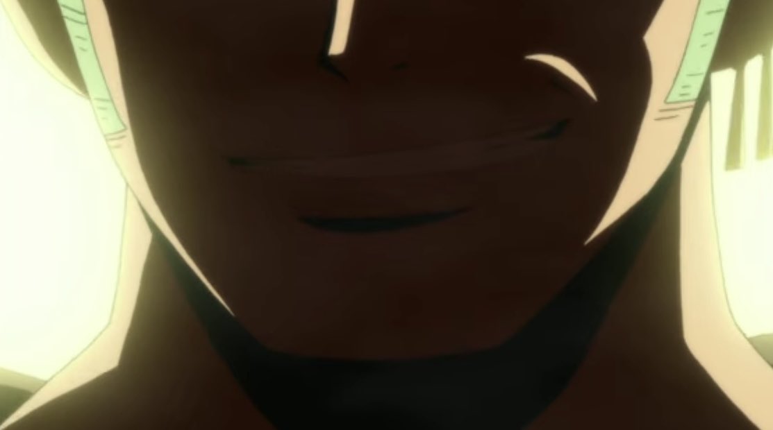 cloudbustering's tweet photo. zoro's smirk when arriving to sabaody #manythoughts https://t.co/Qp6xvUIwT9