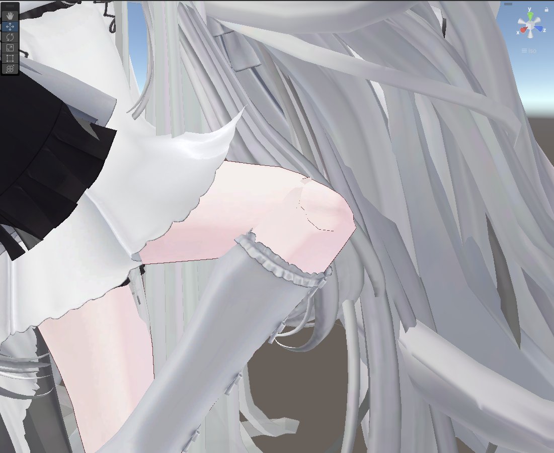 4693mk2's tweet photo. ウェンディちゃんは膝の曲がりをVRC Position Constraintで制御しているんですが、AvatarPoseSystemを入れるとそこがうまく作用せず画像のようなおかしい曲がり方になってしまいます(なぜかAPSを起動していない状態でもなり、APSを外すと戻る)。対処法をご存知の方はいないでしょうか? #ZeroFactoryVR https://t.co/Pwh0CHini2