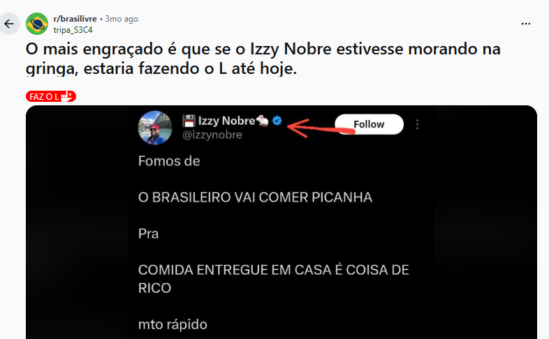 InformalistaB's tweet photo. @izzynobre @theinformalist Esse vídeo INTEIRINHO é vc passando pano pra DIVERSAS AGENDAS DE ESQUERDA, e isso completa o combo. Vc só finge que não é o que é, pq tá no Brasil tomando no cu junto com resto da nação, como diz o pessoal do Reddit :"se tivesse fora, ESTARIA FAZENDO "L" ATÉ HOJE.
FRAUDE. https://t.co/2Qqc13TT1E