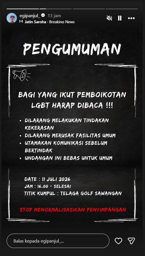 txtdarimaskael5's tweet photo. oh sekarang udah pake narasi gak melakukan kekerasan lagi ya, biar keliatan soft ya persekusinya wkwkwk

nyari alibi terus ya biar agenda persekusi dan diskriminasi berbasis religio-fascistnya tetap berjalan https://t.co/BOofTlTeU4