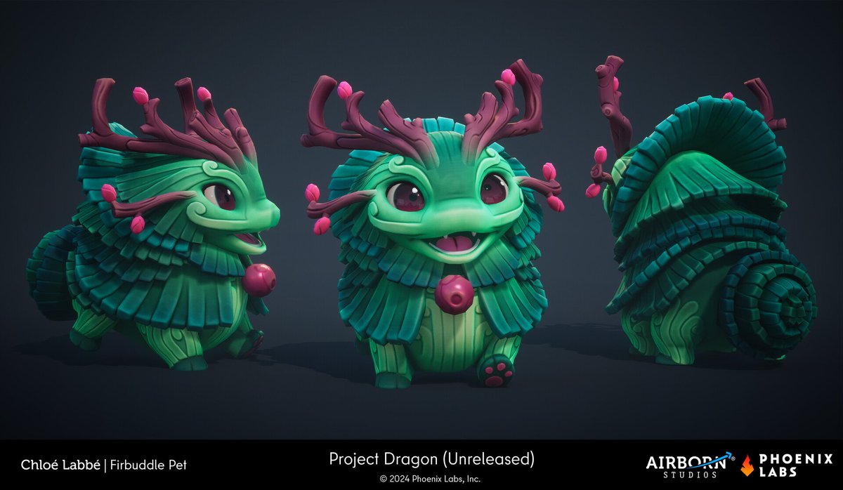 EverhavenWorld's tweet photo. The Firbuddle, one of the many pets planned for #Everhaven. Little creatures found in Highland pine forests. #ProjectDragon #BringBackProjectDragon #characterart #conceptart #cancelledgames #cozygames 

#2Dart by @FromHappyRock
3D model by Chloé Labbé: https://t.co/6x3RuH5zMi https://t.co/OF1VSfcEs7