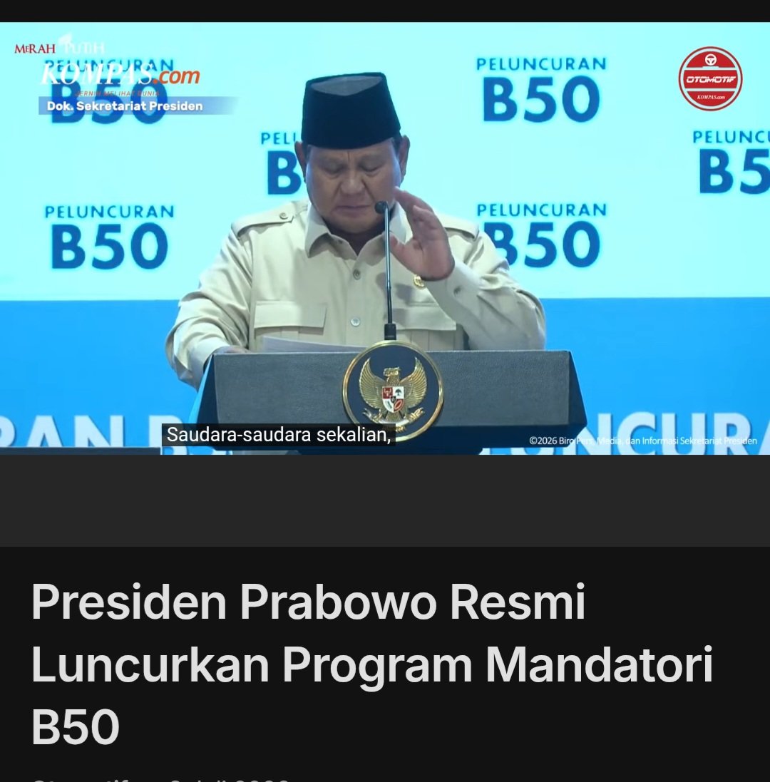 negativismee's tweet photo. ndonesia Pelopor B50 bukan lagi rencana sekarang sudah resmi dijalankan dan itu bikin sejarah baru #PrabowoUkirSejarah https://t.co/93jnxGg8cj