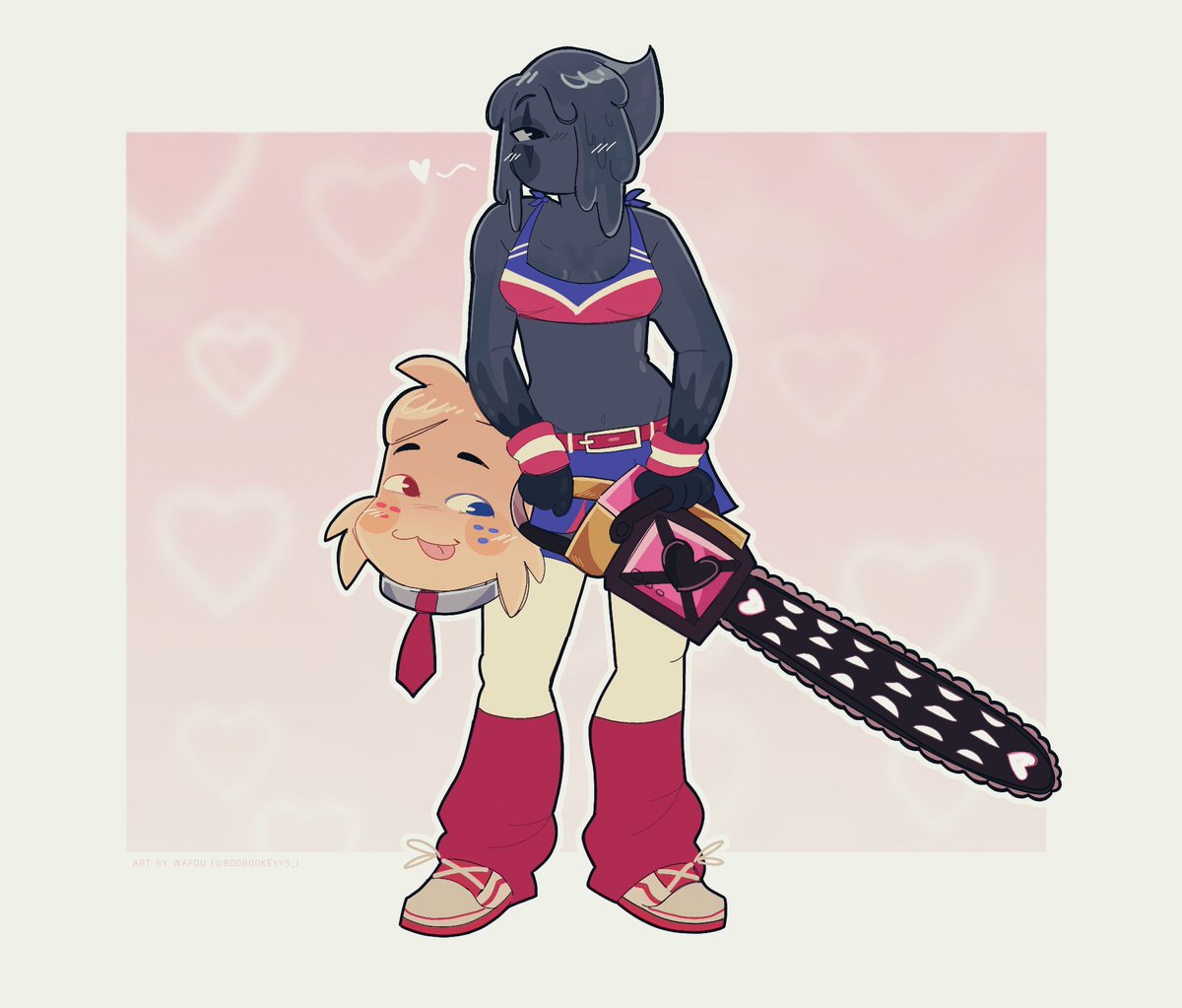 boobookeyys_'s tweet photo. ( #DandysWorld ) 
LOLLIPOP CHAINSAW !! 🍭

#Goob #Blot #Inkyhugs https://t.co/IqSZqljEKB