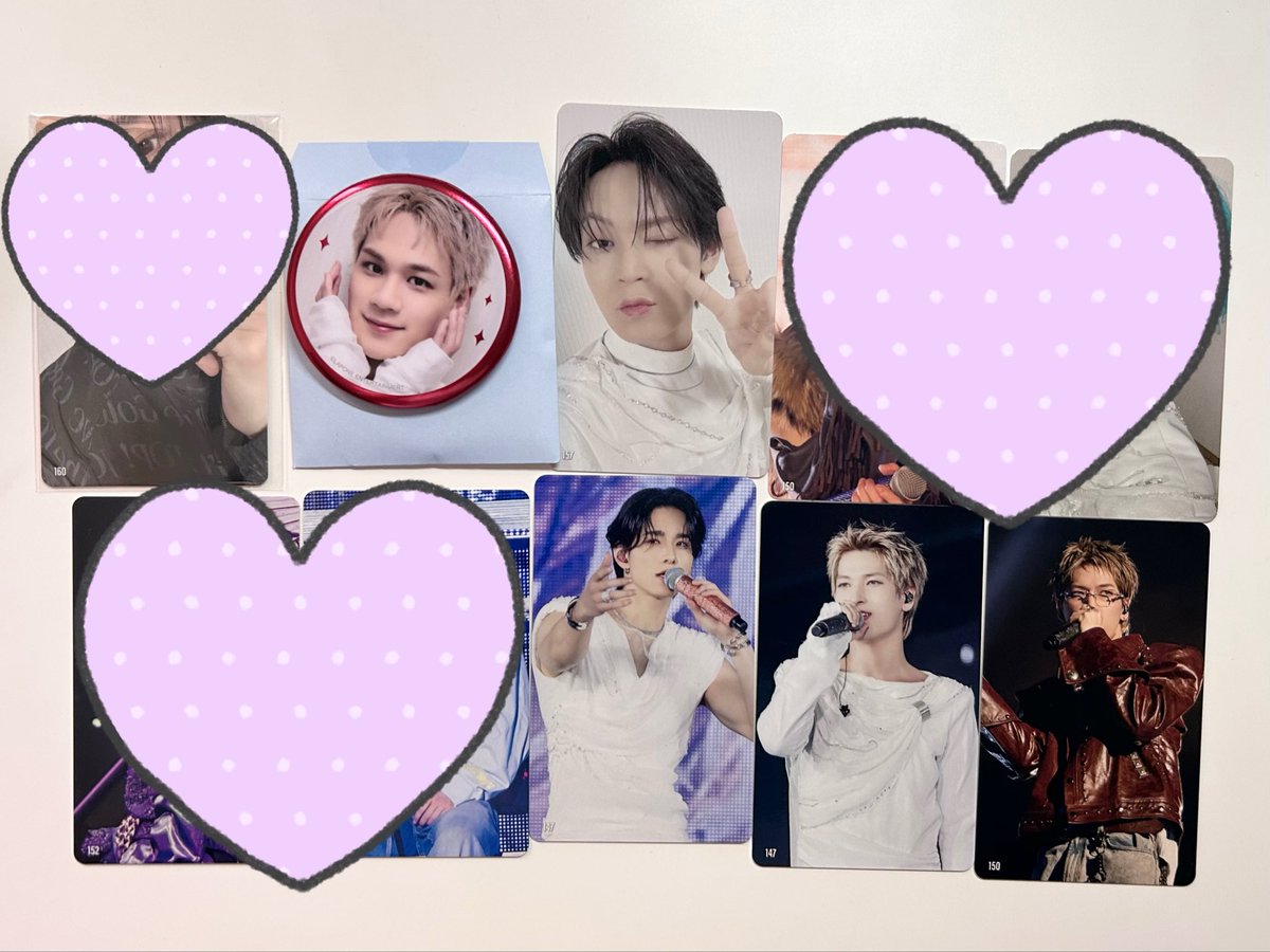 mxhrrl_'s tweet photo. 🌟JO1DER SHOW 2026 ‘EIEN 永縁’ 交換

【譲】画像(1枚目:FINAL、2枚目:前回のもの)

【求】FINALの木全151 153 158 160以外のもの
(FINALの木全149激求のため異種も検討)

7/20ナゴヤドームにて手渡し、郵送でのお取引が可能です🙆‍♀️
お気軽にお声がけください！
#JO1交換 #JO1譲 #JO1求 https://t.co/e2nb8rQ5qr