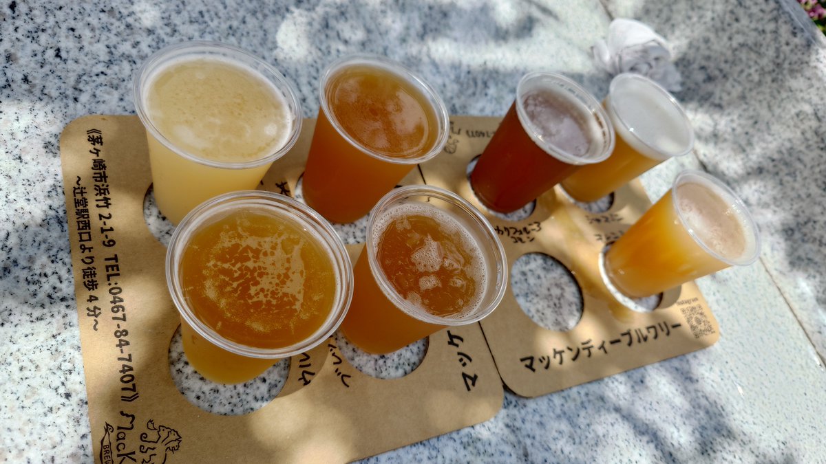 Chappy_0602's tweet photo. やっと病院終わって駅前のビールのイベントで猪串をアテにクラフトビール飲み比べ🍻 https://t.co/BcMLeuX4yN