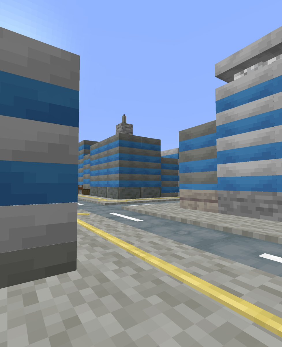 tasstar77's tweet photo. マイクラ新要素 クッションでの建築アイデア
ビルと道路をクッションで作ってます
しかもMOD無しの完全バニラ
マジで汎用性高すぎる...！
 #マイクラ
 #マインクラフト建築コミュ https://t.co/wMQTRX3awY