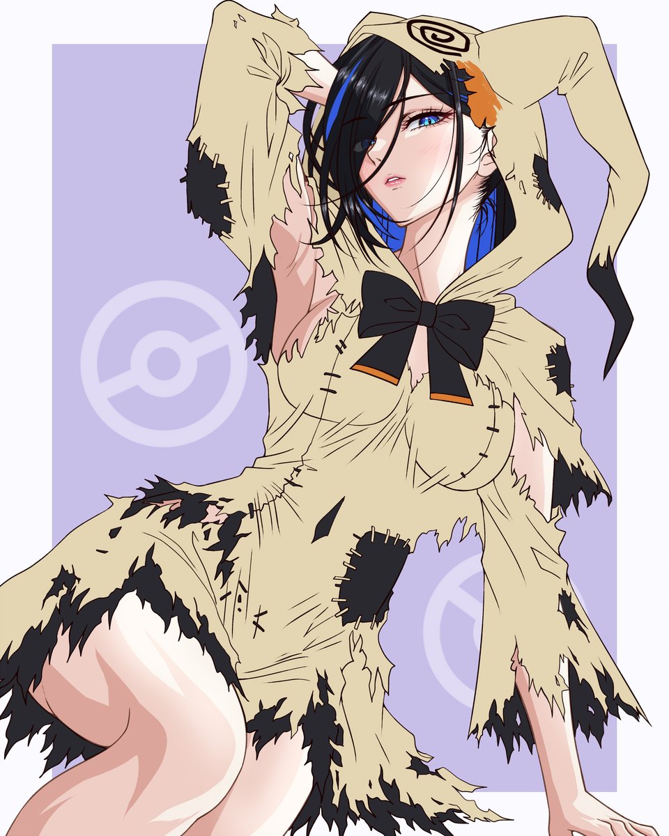 I_MISS_YUUU's tweet photo. ポケモンのミミッキュに逆擬人化しちゃった絢世ユウさん https://t.co/4ATNzkOH4N