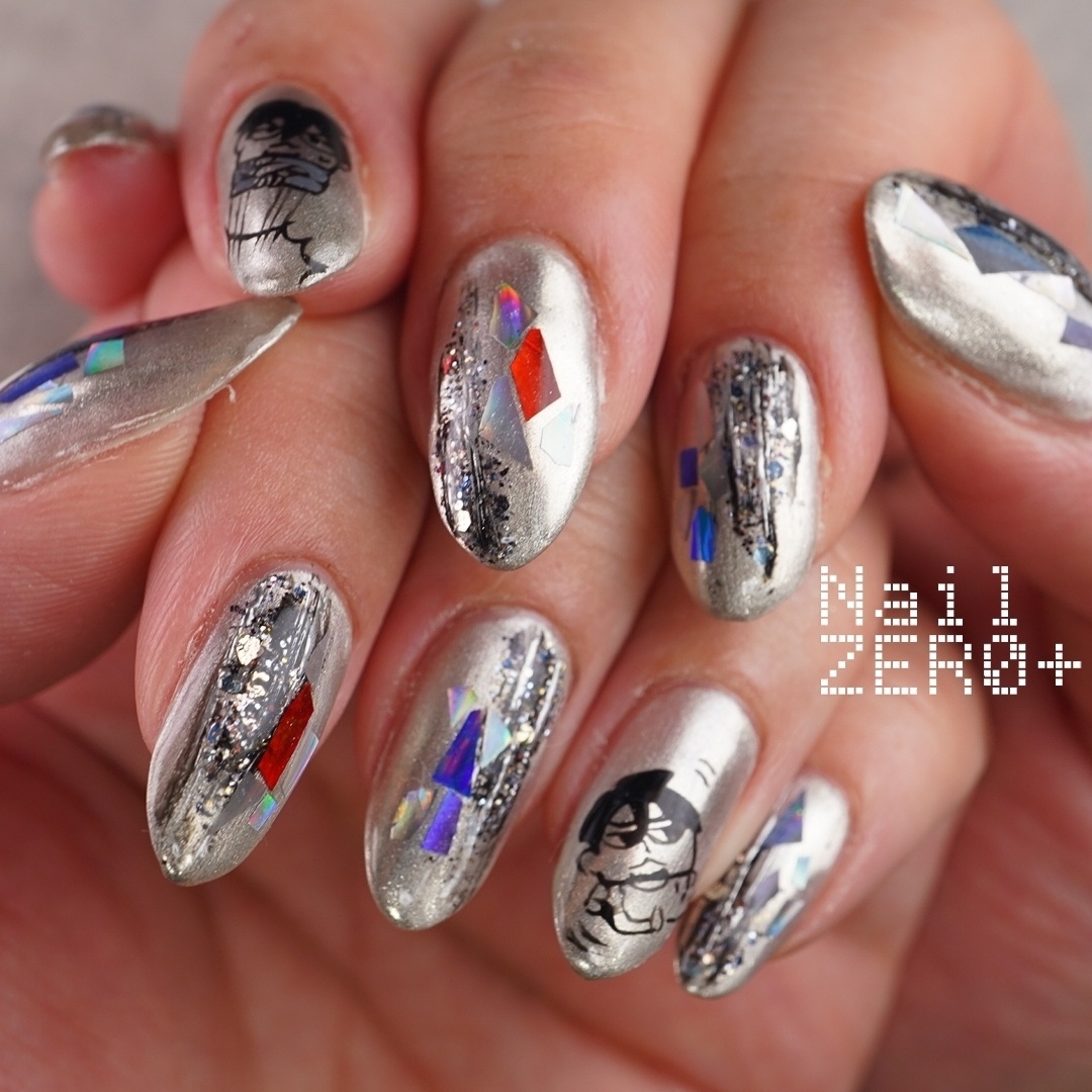 nailzero_plus's tweet photo. キラキラシルバーな指先
中村悠一を指先に
#キラキラ #シルバー #ミラー #マグネット #ホロ 
こちらのデザインは2時間メニューです。
使用メーカー
ジェル：sofirah（@sofirahgel_offici...

詳細はこちら↓（ネイルブック）
https://t.co/qrrPtMCZlE https://t.co/A3gi3ljB6E