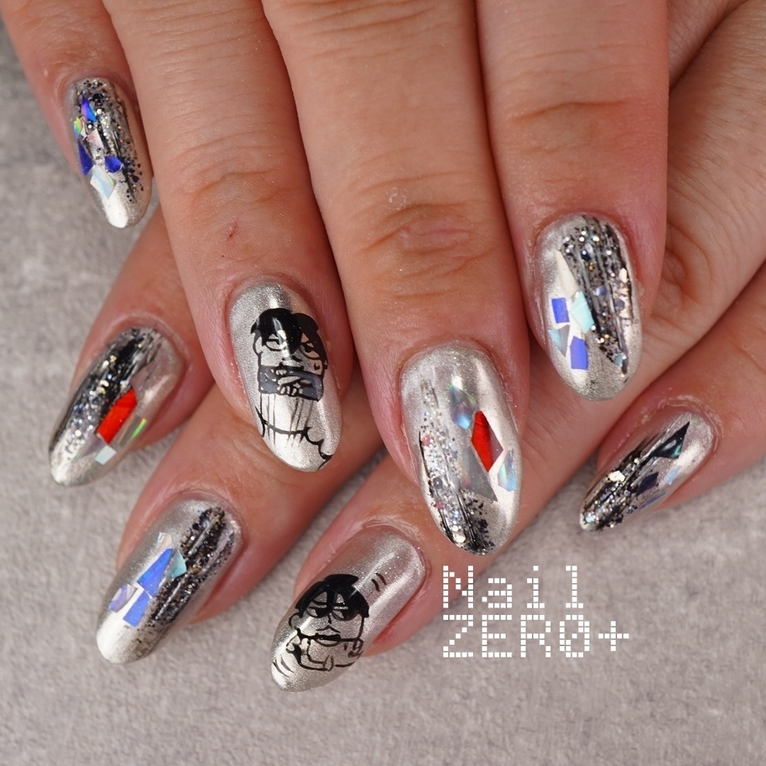 nailzero_plus's tweet photo. キラキラシルバーな指先
中村悠一を指先に
#キラキラ #シルバー #ミラー #マグネット #ホロ 
こちらのデザインは2時間メニューです。
使用メーカー
ジェル：sofirah（@sofirahgel_offici...

詳細はこちら↓（ネイルブック）
https://t.co/qrrPtMCZlE https://t.co/A3gi3ljB6E