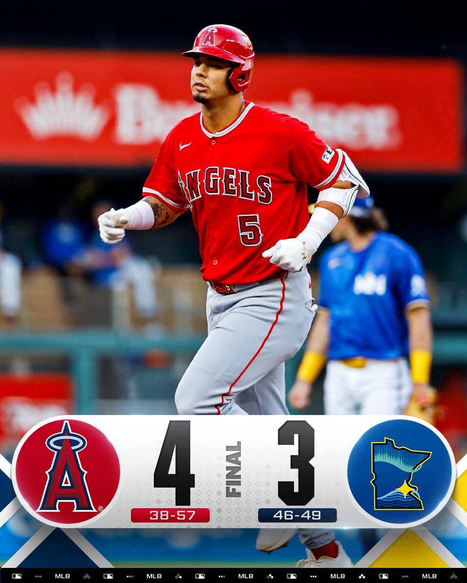 MLB's tweet photo. Vaughn Grissom homers in an @Angels road win in Minnesota! https://t.co/zMZsQFh31f