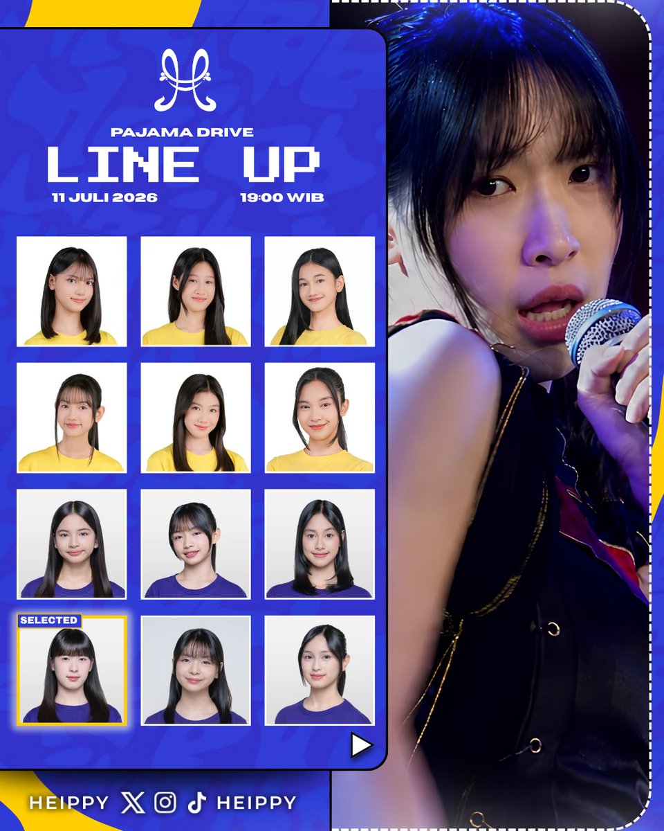 Heippy_ID's tweet photo. ΰ¨ΰ§ Λ ΰ£ͺ π πππππ ππ πππππ .α β¦
Another day, another sparkling stage, and our beloved ayangie once again β‘βΛ
ποΈ : 11-07-2026
π : 19.00 WIB
πΊ : Pajama Drive
@Heidi_JKT48 has been selected to perform in todayβs theater show β¨π
#Distage #HeippyWithoutLimits https://t.co/c0Efuofr7s