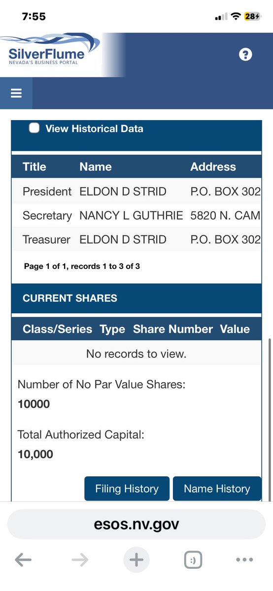 shannonm315's tweet photo. So Nancy was secretary of a “Guthrie Nevada Corporation” verified by the NV Sect of State website… NOTHING comes up in a Google search https://t.co/K8G8OGChIW