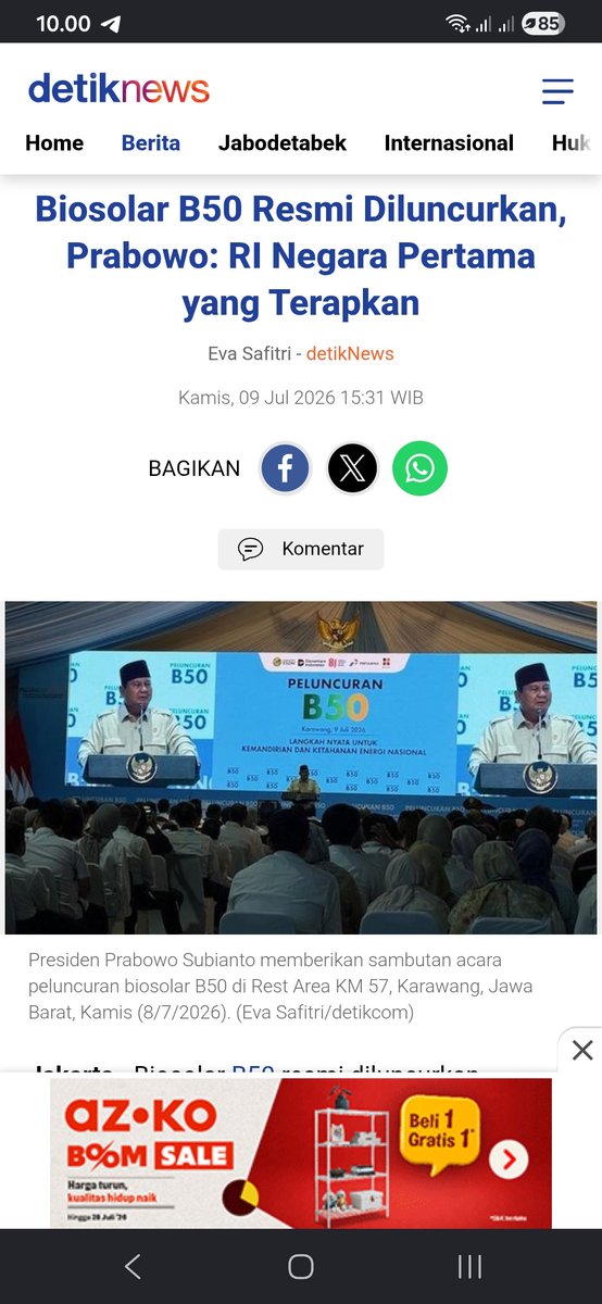 AvivaXena's tweet photo. Kurangi ketergantungan luar negeri, kita ganti pakai produk lokal! 👋 Lewat kebijakan biodiesel terbaru, #PrabowoUkirSejarah penting yang wajib kita apresiasi. Udah gak zamannya minder, kini Indonesia Pelopor B50 memimpin pasar dunia! 🌍 https://t.co/3wJsPCcK9c