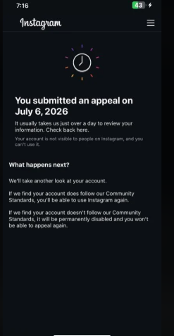 pressB20742's tweet photo. my account randomly got suspended on july 7th 4:30 AM i woke up and it was gone.

it's been 2 days since i appealed still no update so wondering if it will be like that for months https://t.co/CtffIroYuG