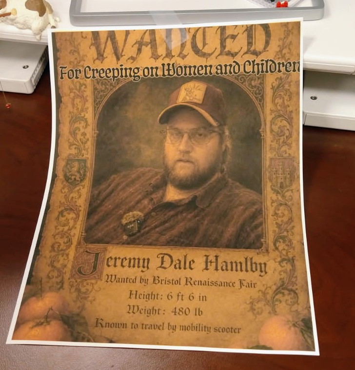 LadyFudzy's tweet photo. @Andywarski A coworker left this on my desk today 😆 I want to make more copies and bring them to the Ren Fest https://t.co/gPmEaWv54q