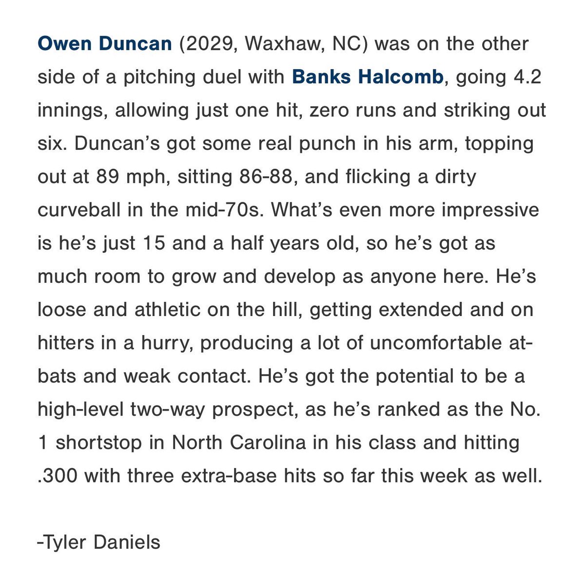 OwenDuncan7's tweet photo. Thank you @PG_Scouting 
@SBABoltsNat2029 
@jakerobbins49 
@cthac8 https://t.co/QxoAGbQPa6