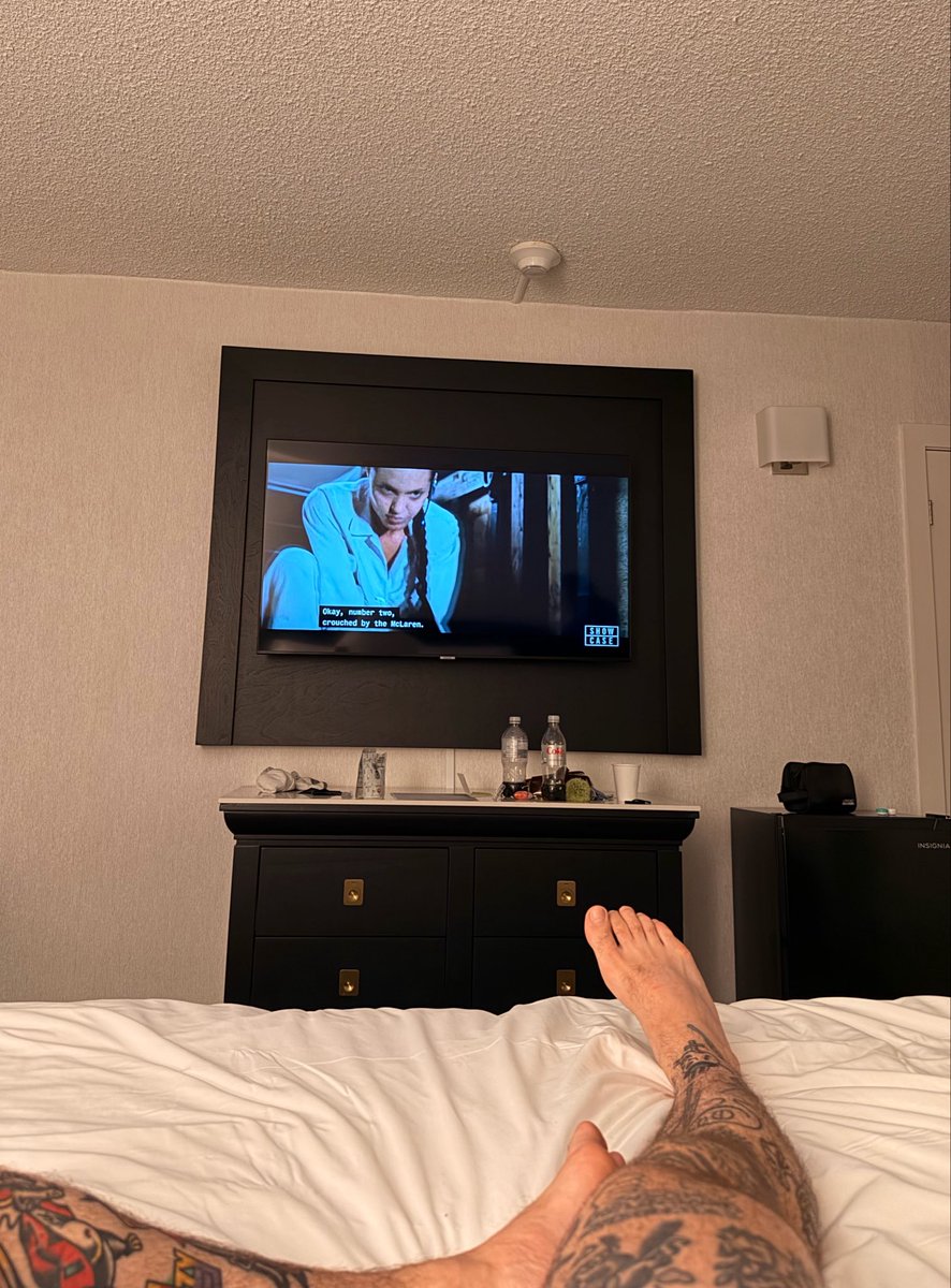 TurboHaus's tweet photo. The only place I would watch Tomb Raider is on hotel room cable after the pool and hot tub. 10/10 by the way. https://t.co/1EkccRWCsf