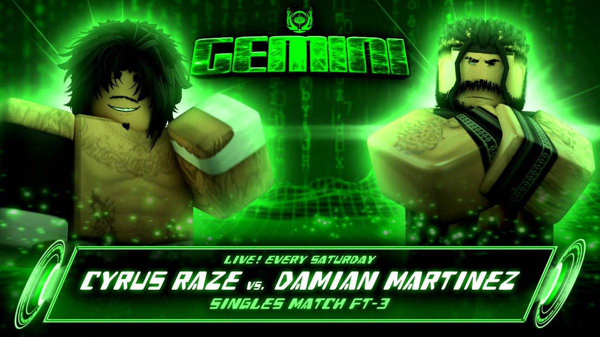OBW_RBLX's tweet photo. PROVING GROUNDS!

Both of these men have had some ups and downs in OBW, Cyrus Raze and Damian Martinez will go head to head looking to prove themself!

Who wins this match!? https://t.co/bmhkCoAiNf